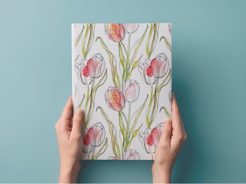 チューリップの手描き風素材 2枚セット