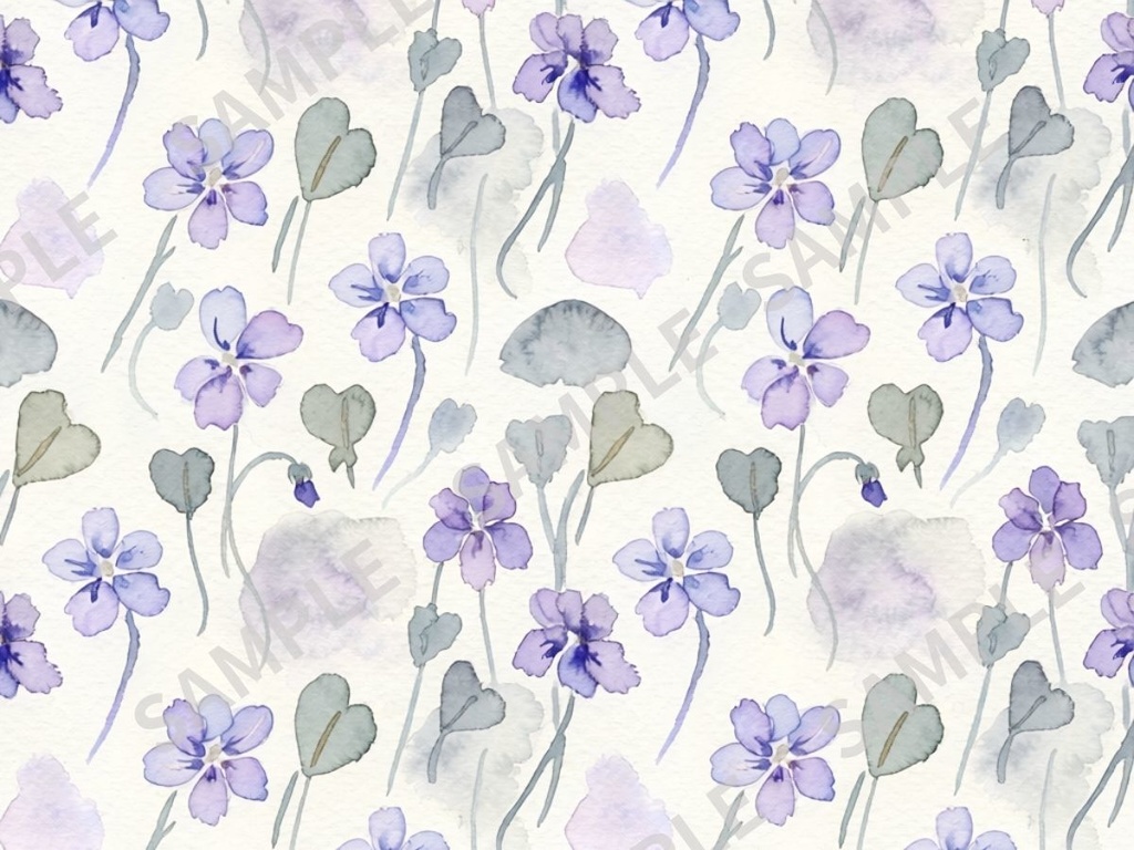 スミレの手描き風素材 3枚セット