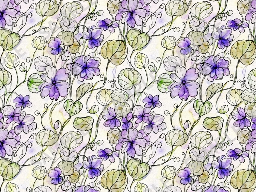 スミレの手描き風素材 3枚セット