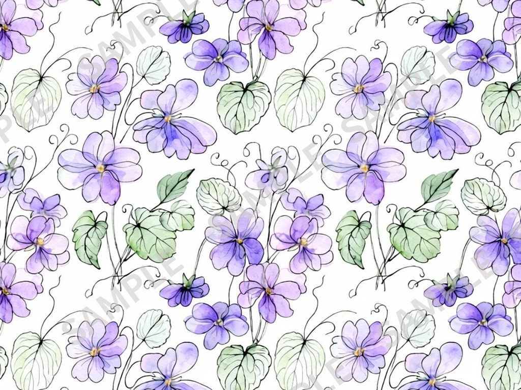 スミレの手描き風素材 3枚セット