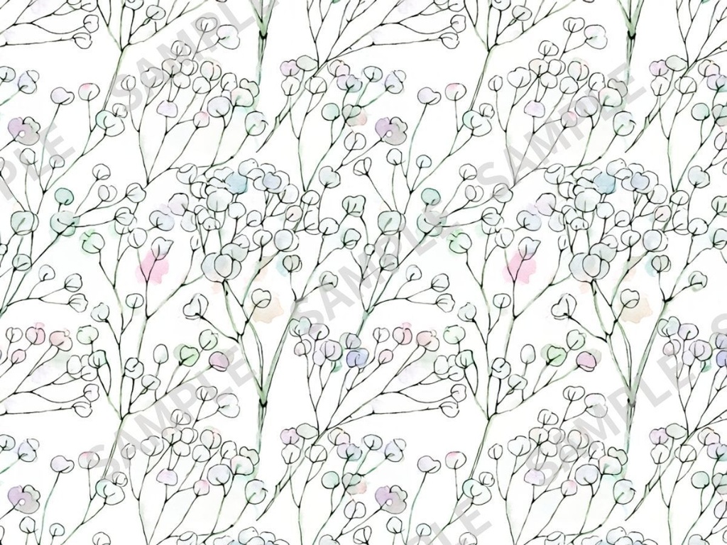 カスミソウの手描き風素材 3枚セット