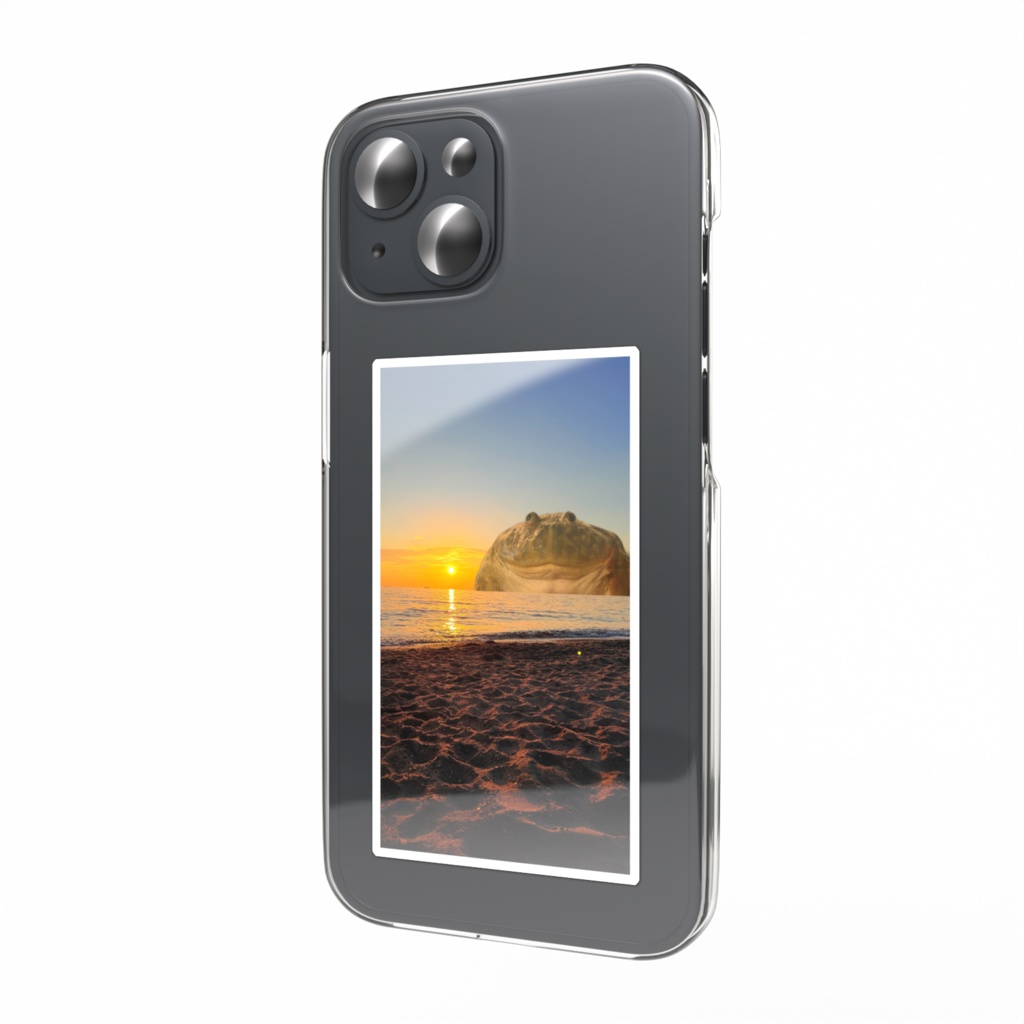 でっかいカエル(夕焼け) スマホステッカー