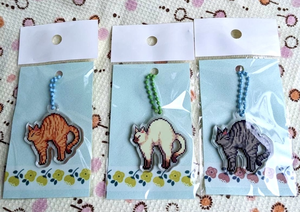 ぼにゃーる猫ドット絵アクリルキーホルダー