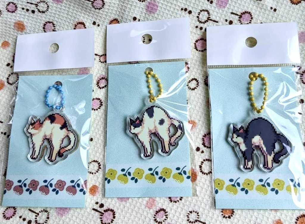 ぼにゃーる猫ドット絵アクリルキーホルダー