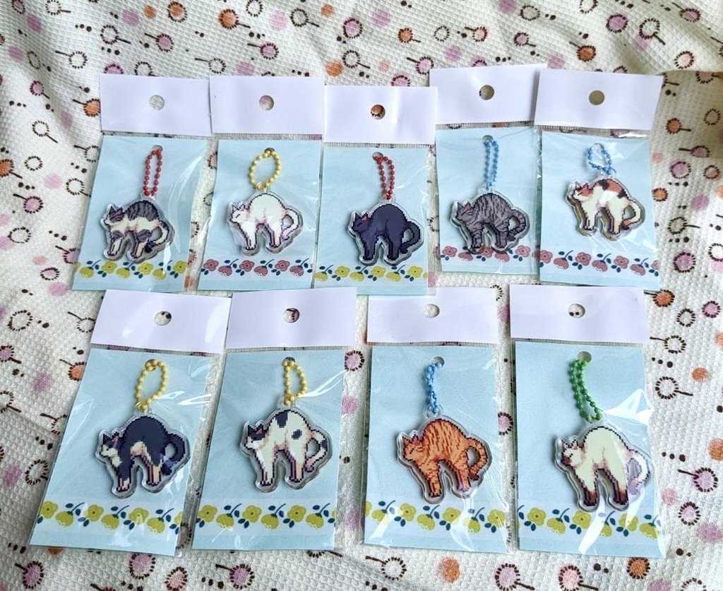 ぼにゃーる猫ドット絵アクリルキーホルダー