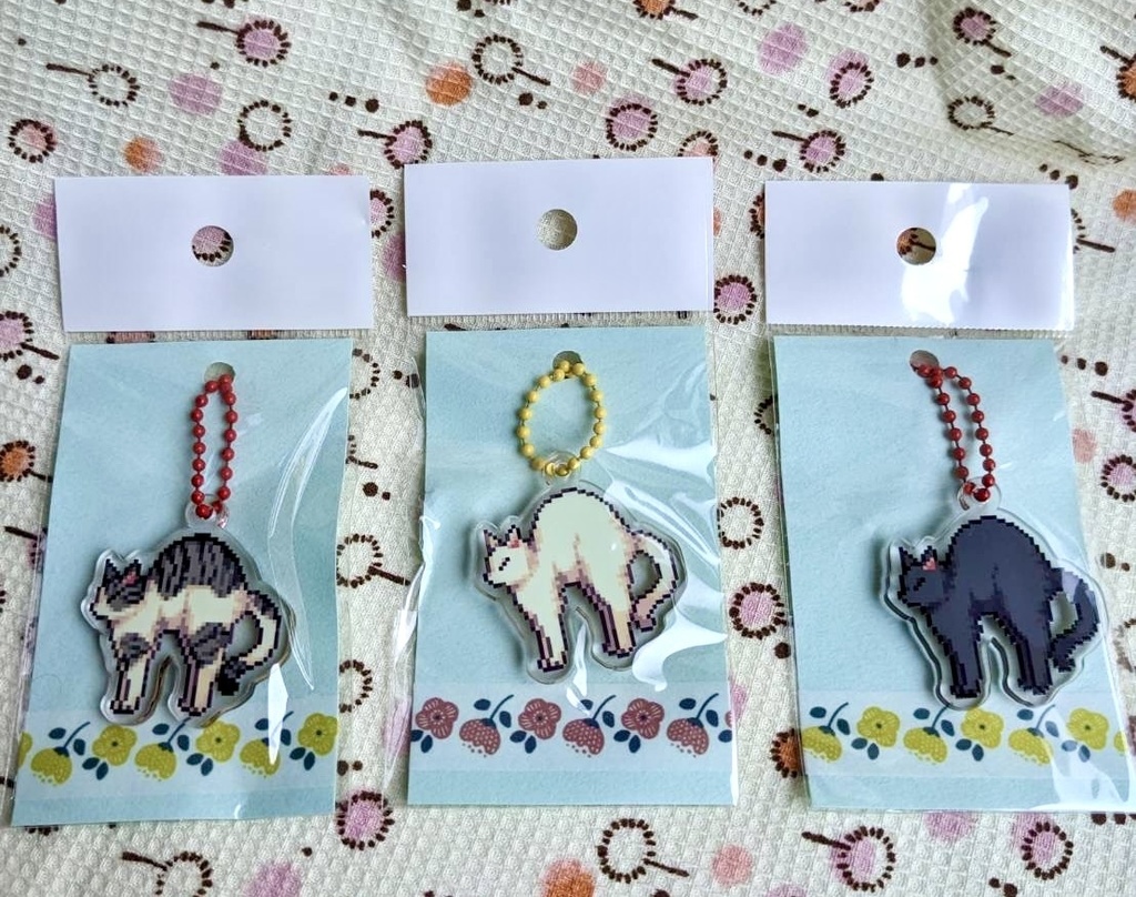 ぼにゃーる猫ドット絵アクリルキーホルダー