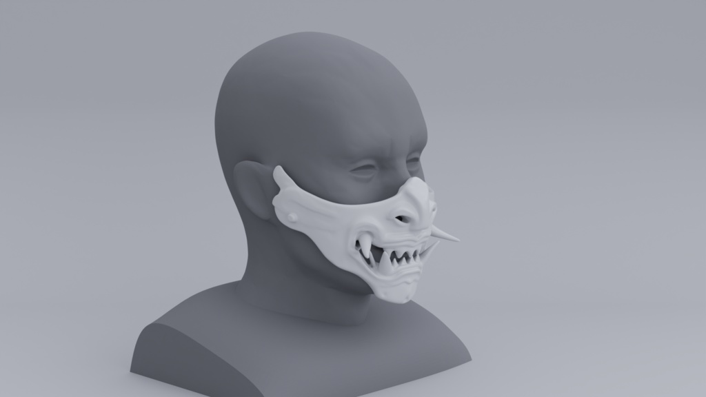 3D Printable Cosplay Oni Mask #1
