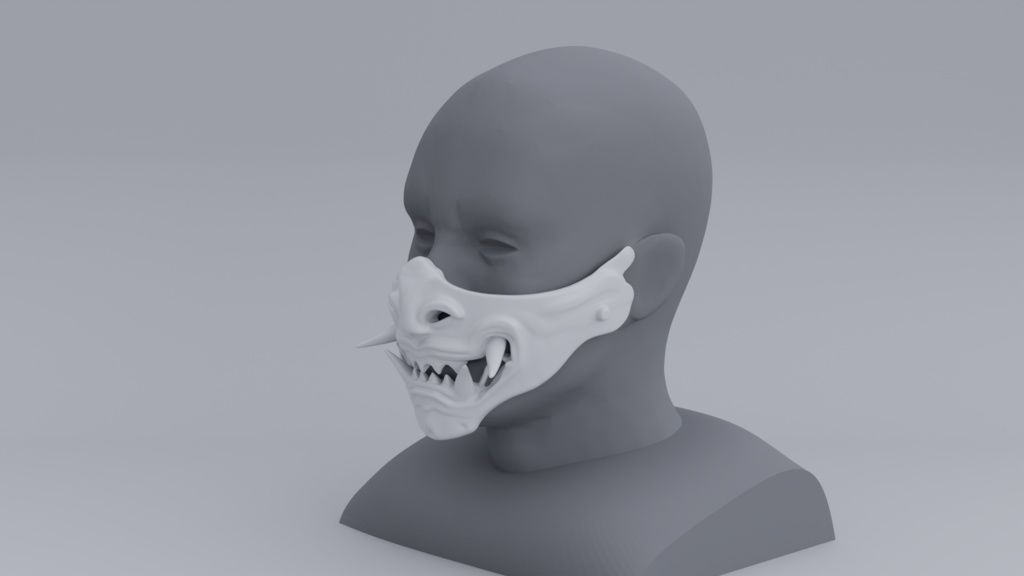 3D Printable Cosplay Oni Mask #1