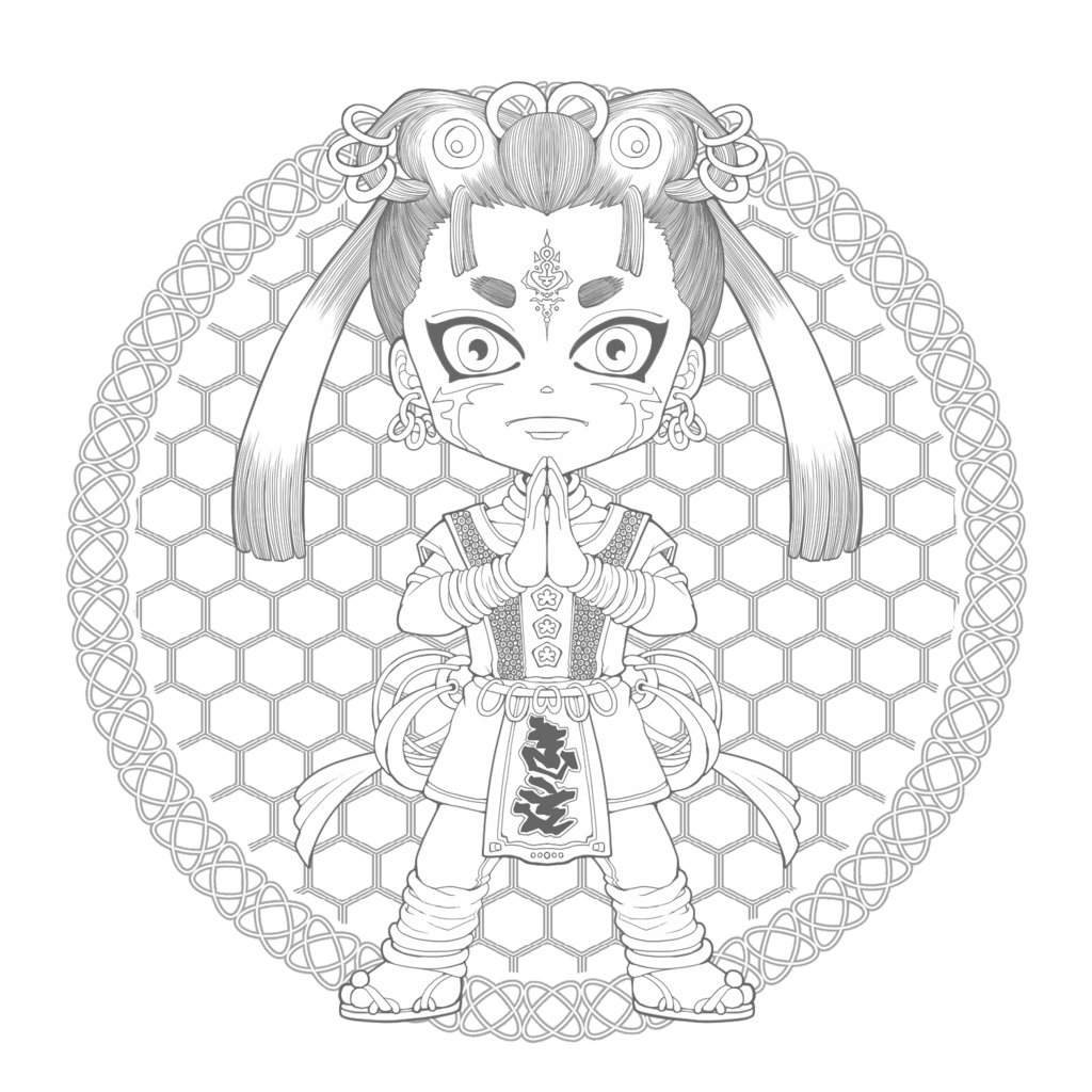 塗り絵ミニキャラ男の子編