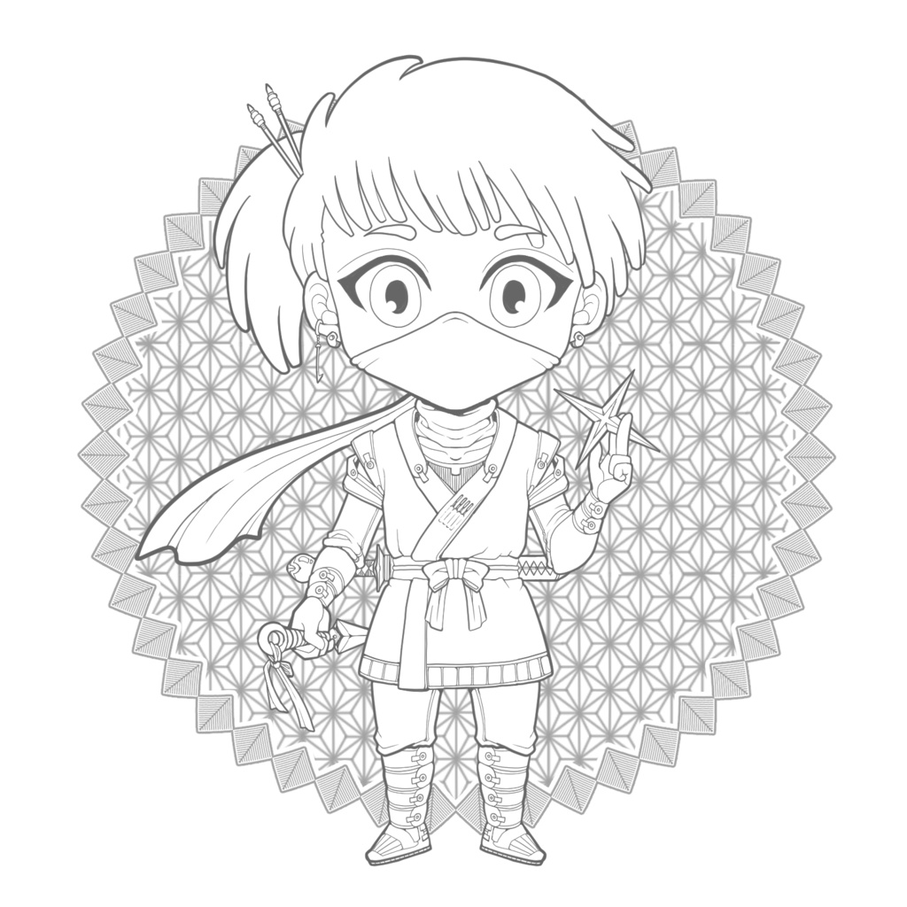 塗り絵ミニキャラ男の子編