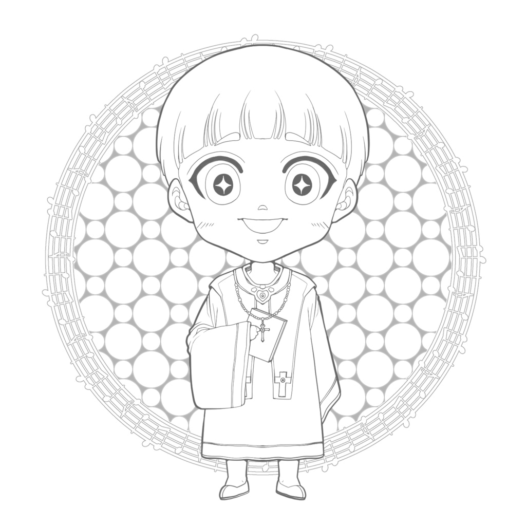 塗り絵ミニキャラ男の子編