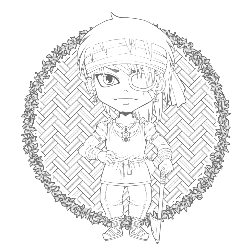 塗り絵ミニキャラ男の子編