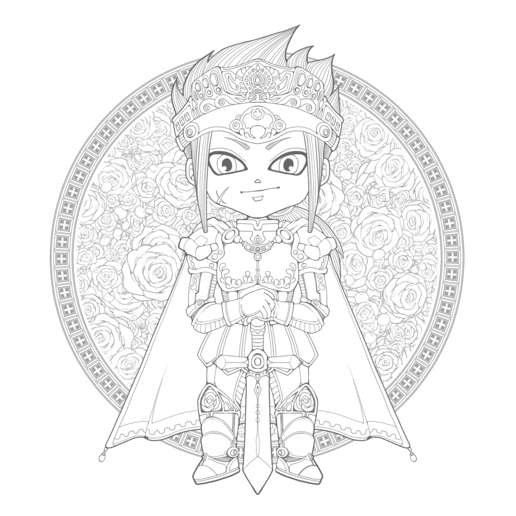 塗り絵ミニキャラ男の子編