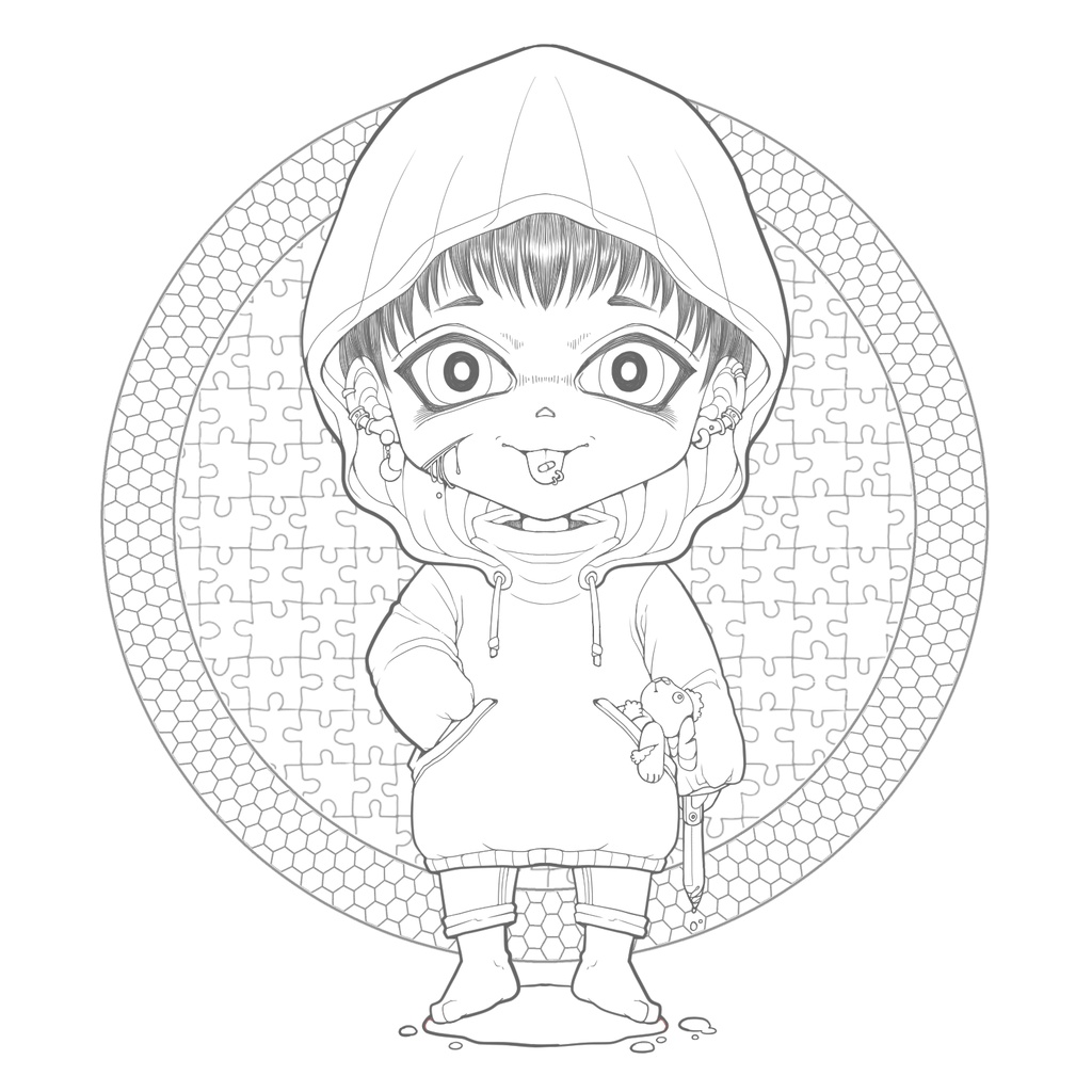 塗り絵ミニキャラ男の子編