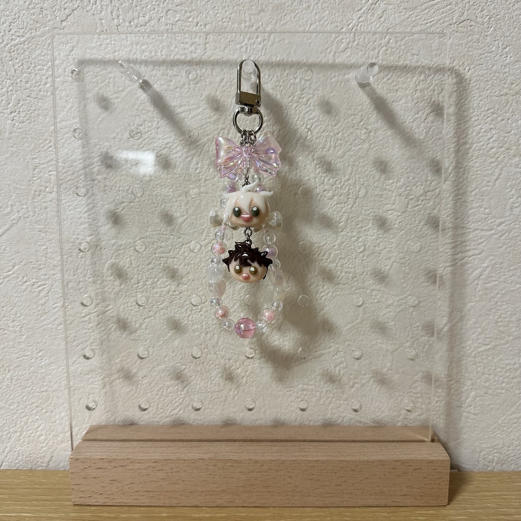 狛日ビーズキーホルダー(ピンク)