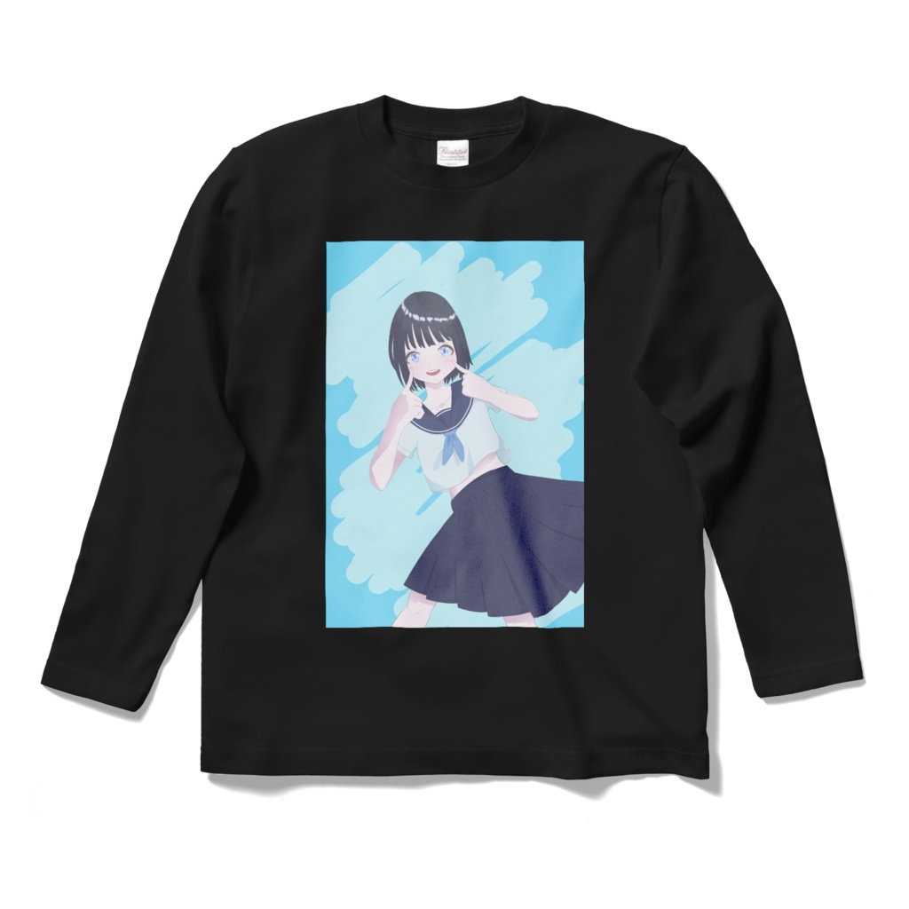 私を見てロングスリーブTシャツ（黒）