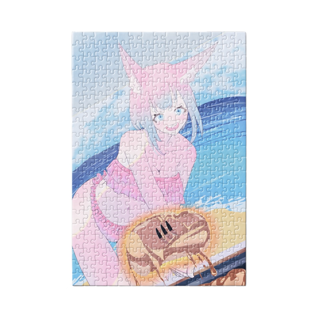 ステーキをあげる人狼ちゃんパズル