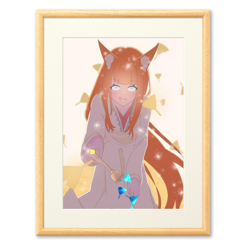 秋を知らせる人狼ちゃん 複製画(プリモアート ナチュラル)
