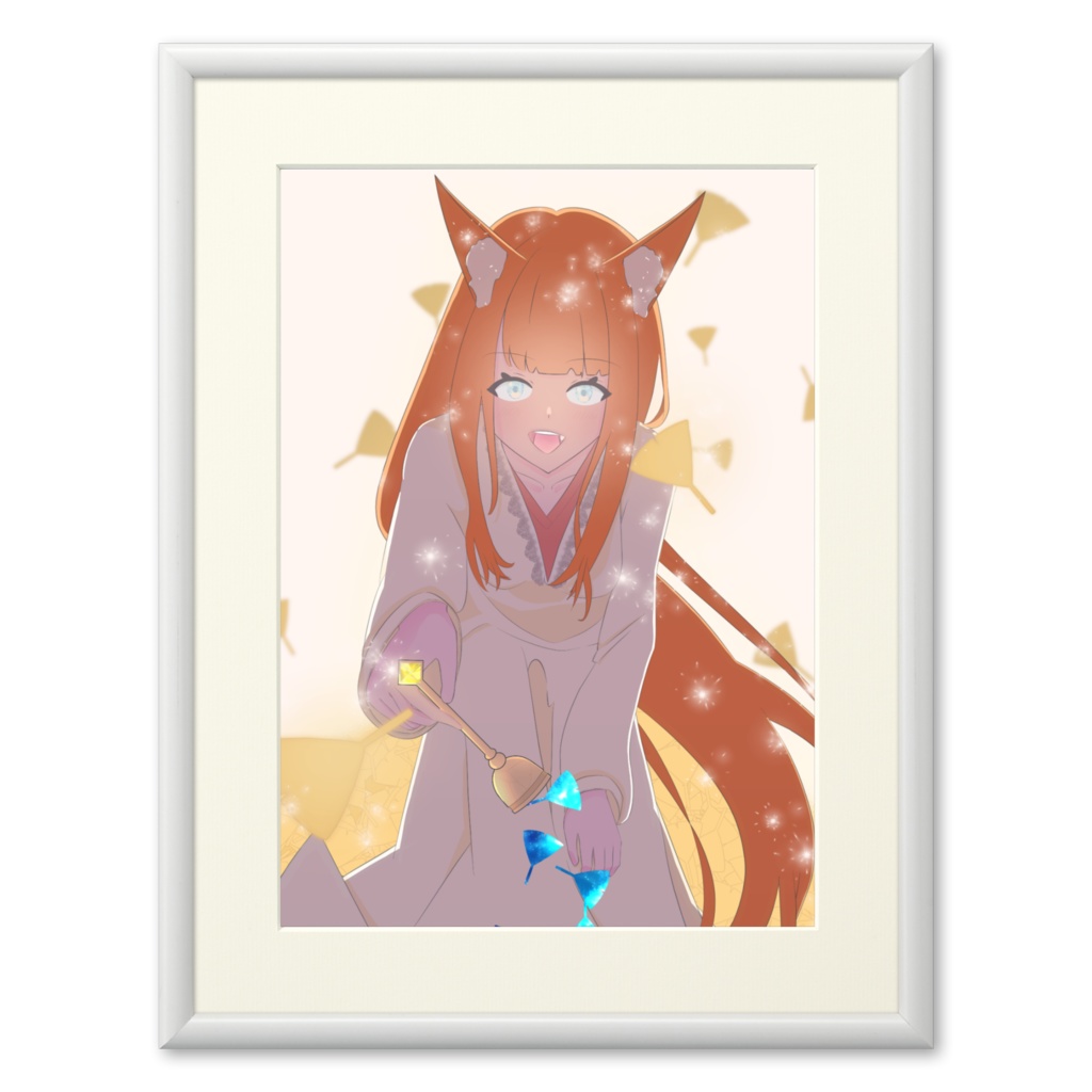 秋を知らせる人狼ちゃん 複製画(プリモアート ホワイト)