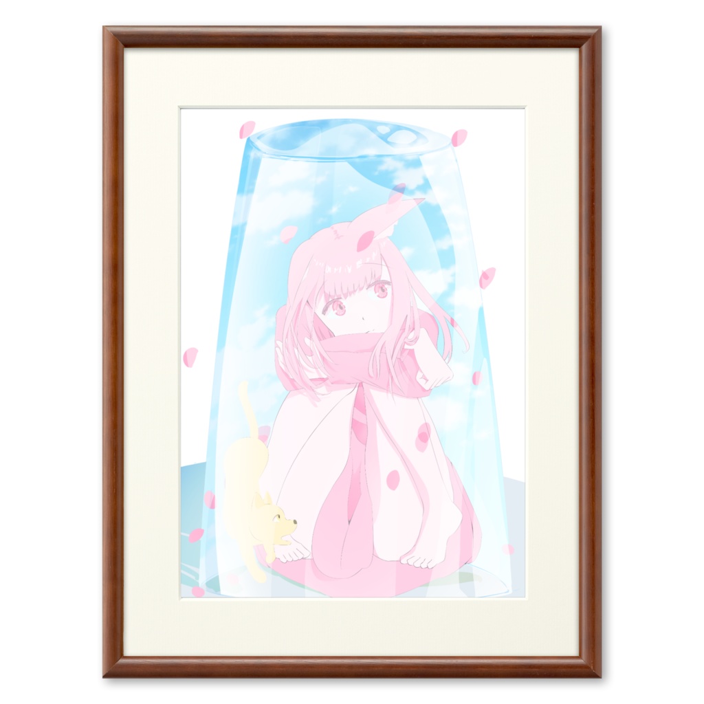 桜人狼ちゃん 複製画(プリモアート ブラウン)
