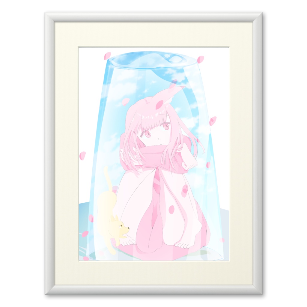桜人狼ちゃん 複製画(プリモアート ホワイト)