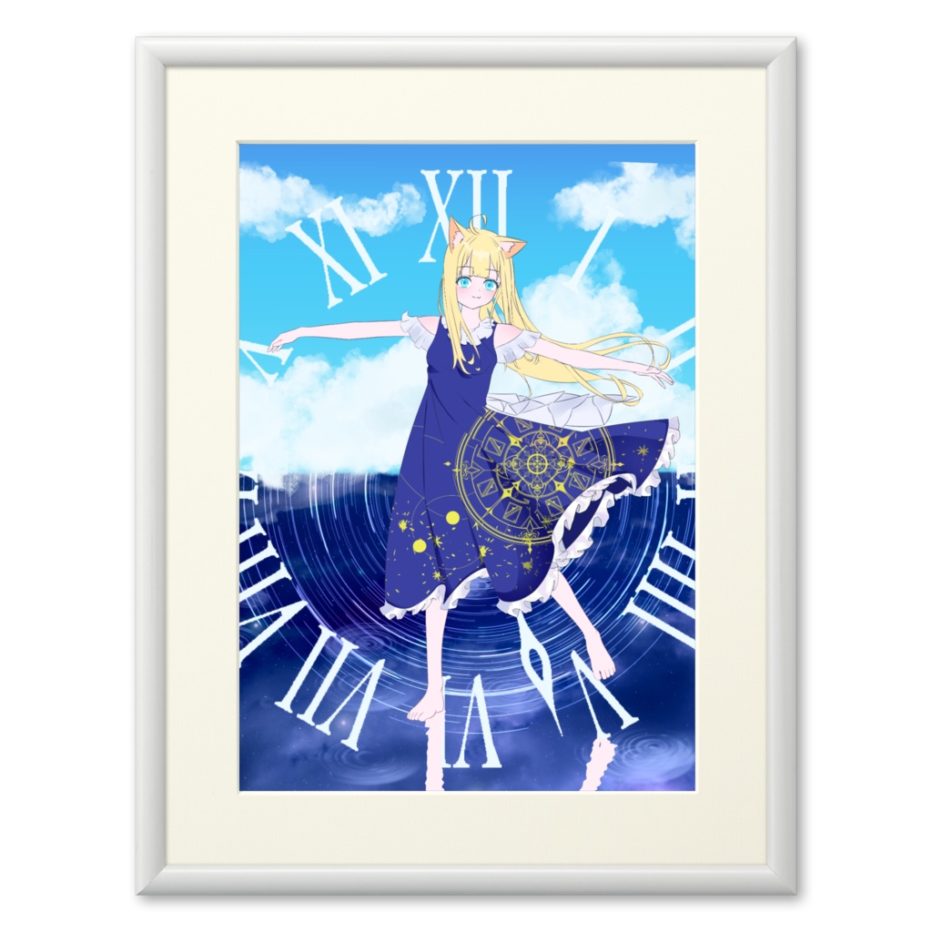 青と人狼と時間(白 複製画プリモアート)