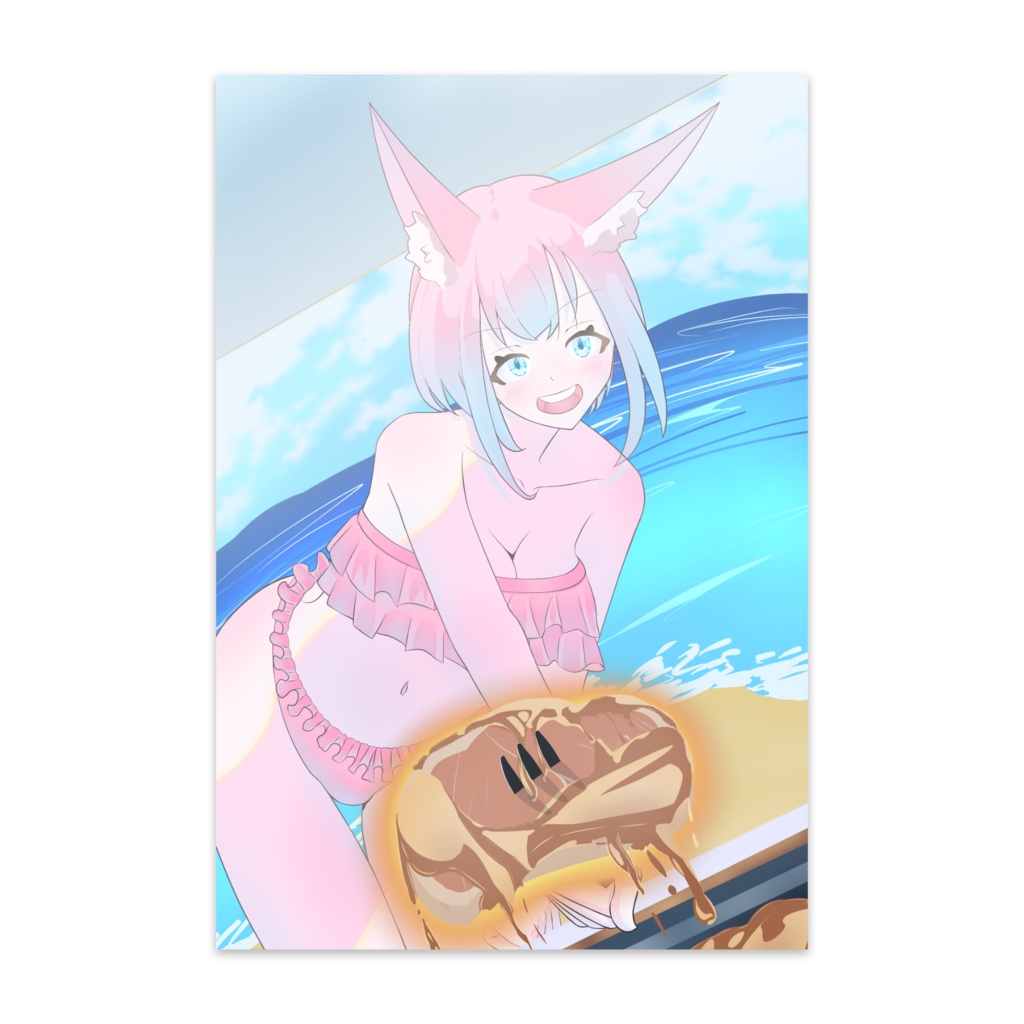 ステーキをあげる人狼ちゃん ポストカード(10枚入り)