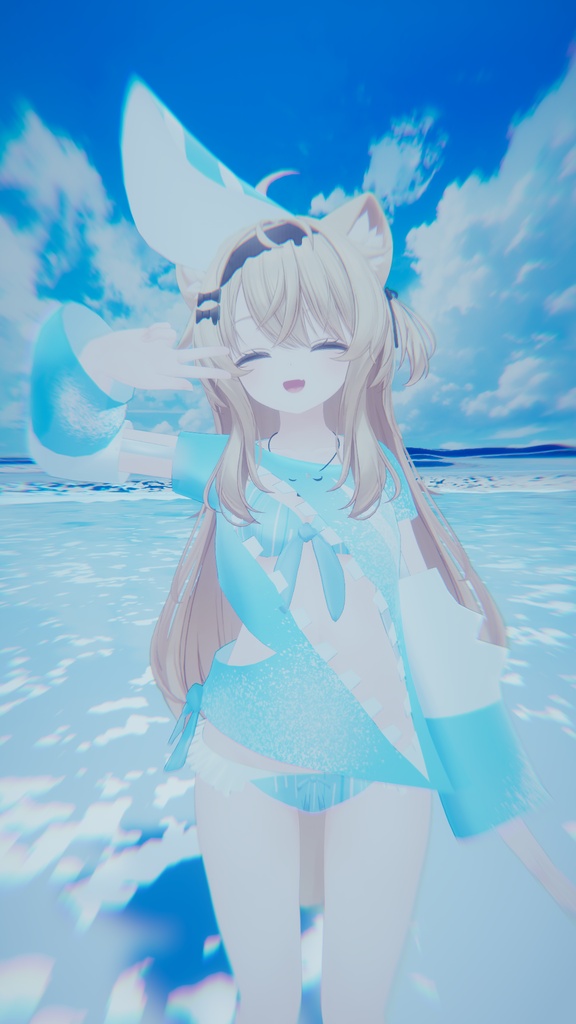 【VRChat衣装】ファイナルサマーセール かいじゅうジッパー 新ジャンル水着 / PB対応 / プラム ルルネ しなの ミルティナ シャミ エク対応