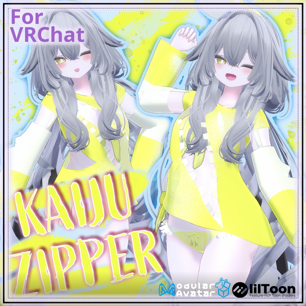 【VRChat衣装】かいじゅうジッパー 新ジャンル水着 / PB対応 / プラム ルルネ しなの ミルティナ シャミ対応