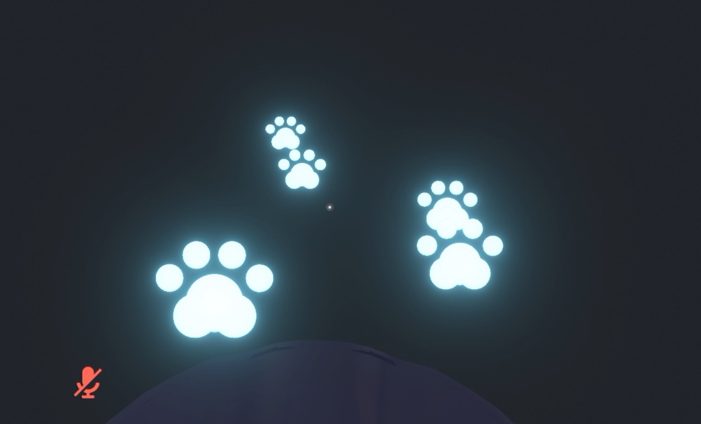 【VRChat全アバター対応】ネコの肉球足跡パーティクル（文字も飛び出すよ）