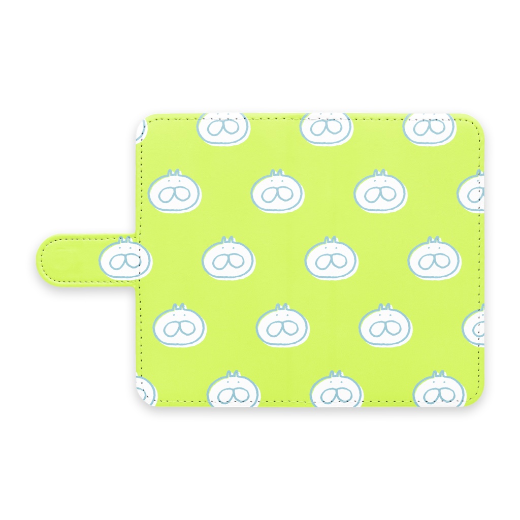 ねこタイツ グリーンドット 手帳型 Android ケース