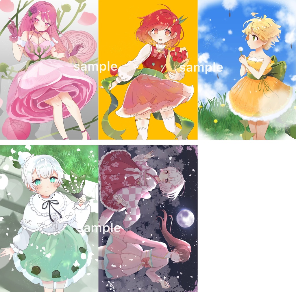 春の花キャラポストカード by sorami
