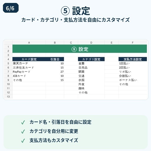 使いすぎ防止!クレカ利用・引落管理表|Excelテンプレート