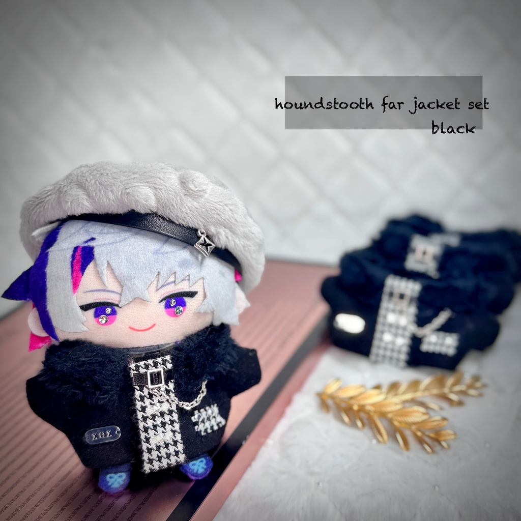houndstooth far jacket set