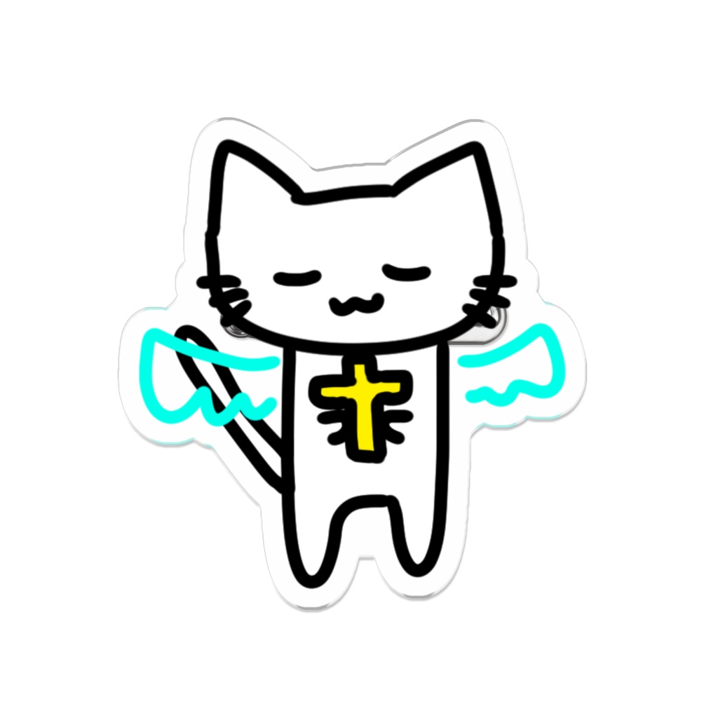 ねこ -祈り- バッジ