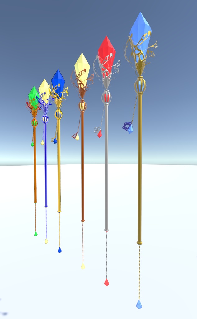 色が自由に設定できるクリスタルロッド(VRChat向け)