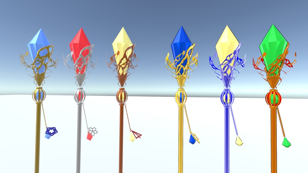 色が自由に設定できるクリスタルロッド(VRChat向け)