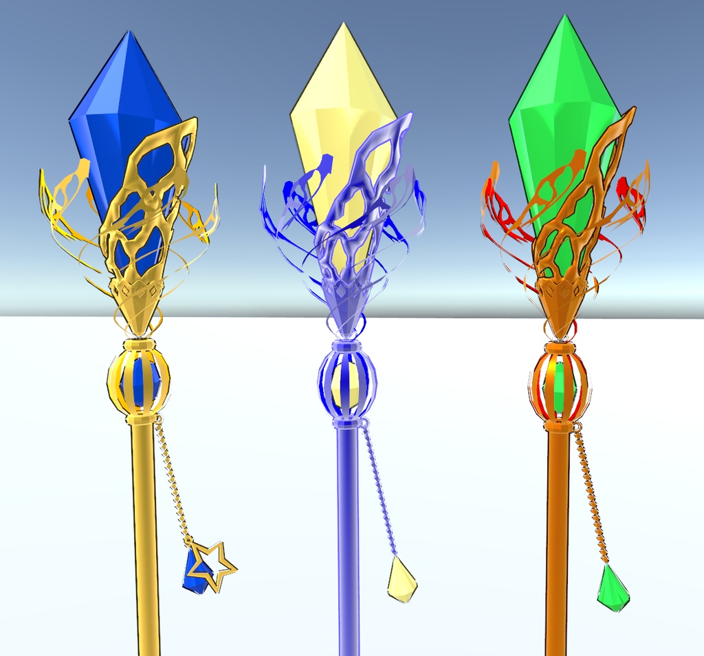 色が自由に設定できるクリスタルロッド(VRChat向け)