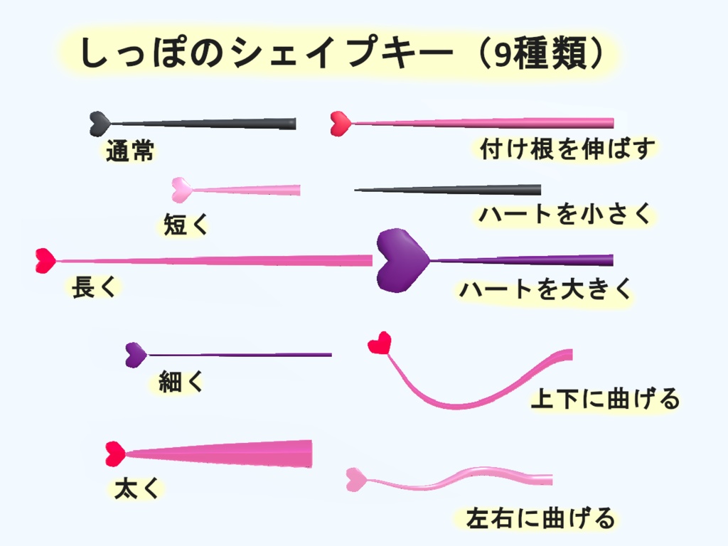 変形できる角とアニメーション入りハートしっぽ Vrchat向け しまりすのお店 Booth
