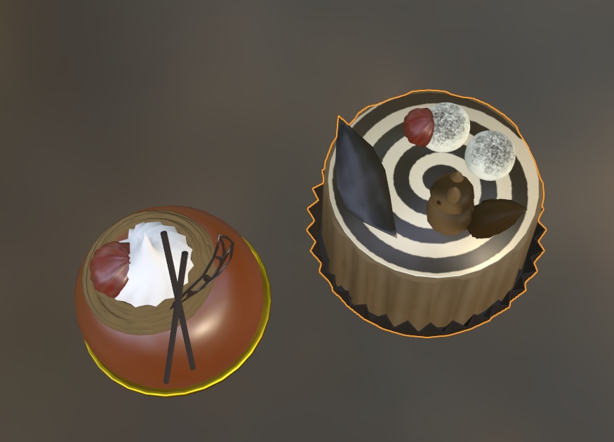 マロンとリスのケーキとティーセット(VRChat想定)