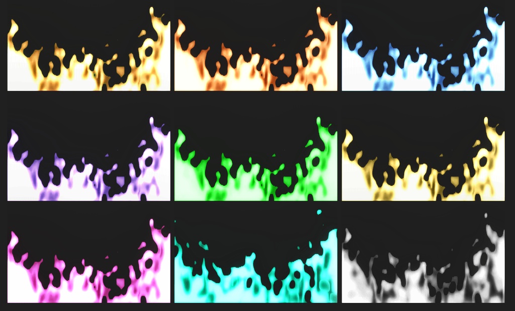 燃え盛る炎と火の玉 各9色×2種類(背景透過)【ココフォリア/APNG素材】