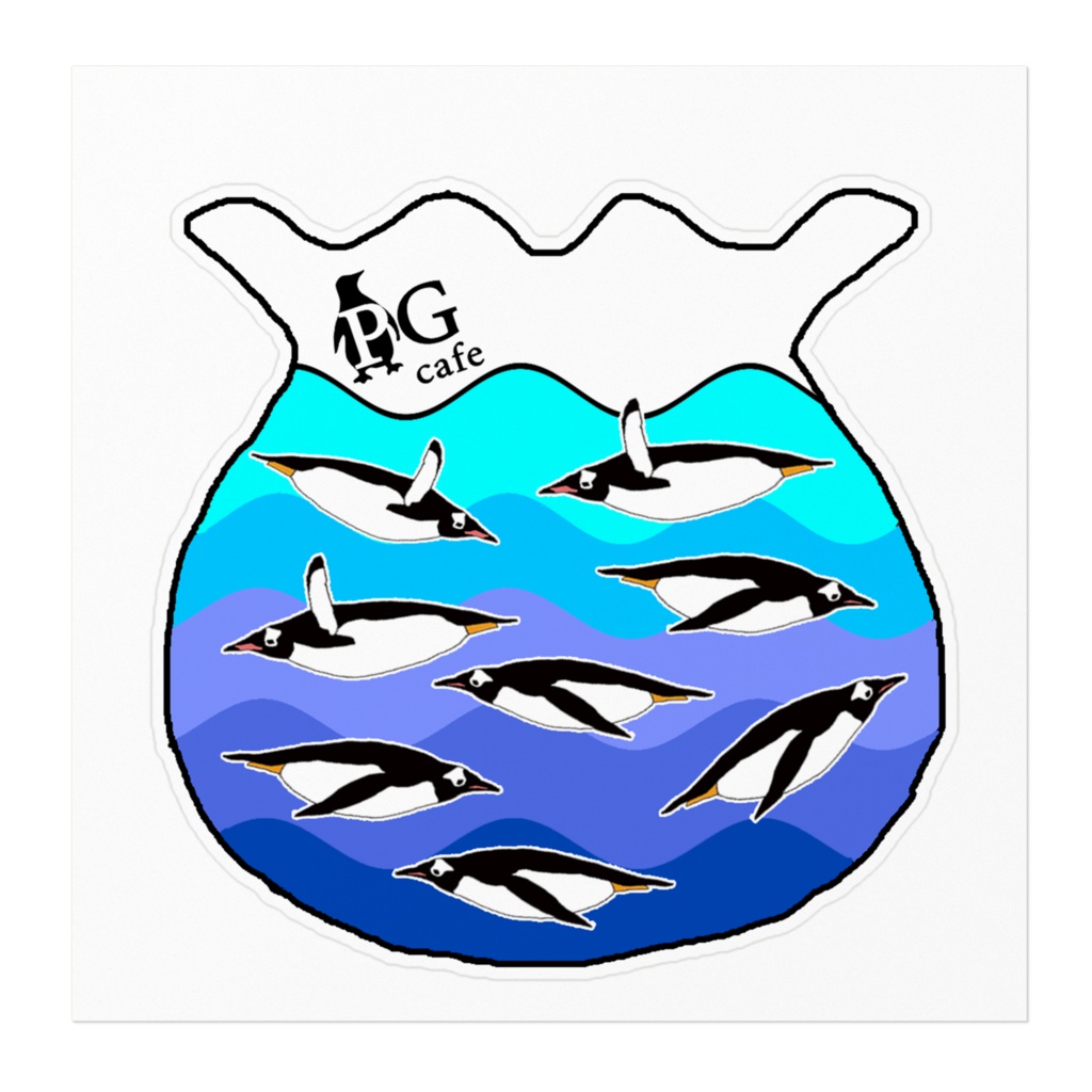 ★PGカフェ★ペンギンステッカー