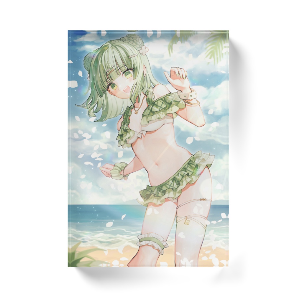 水着イラストアクリルブロック＠髪型４種類！