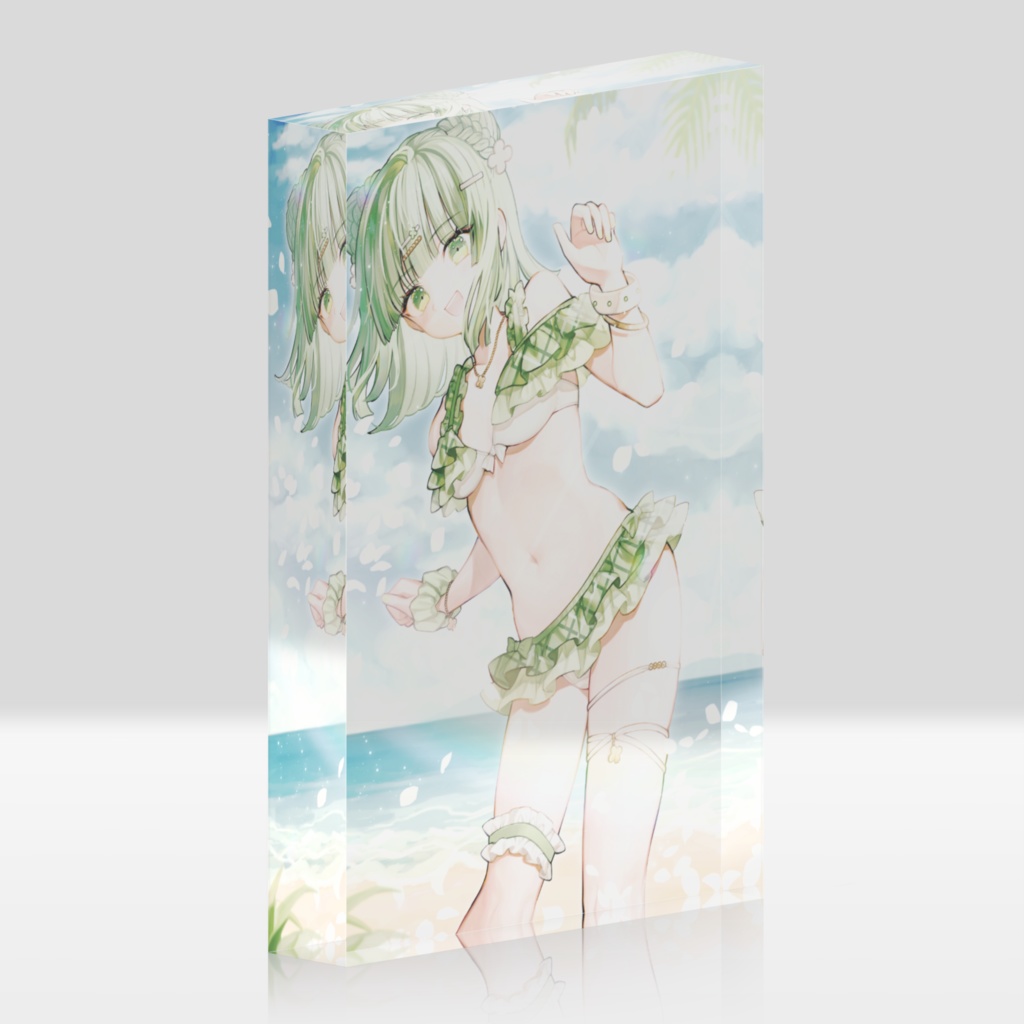 水着イラストアクリルブロック@髪型4種類!