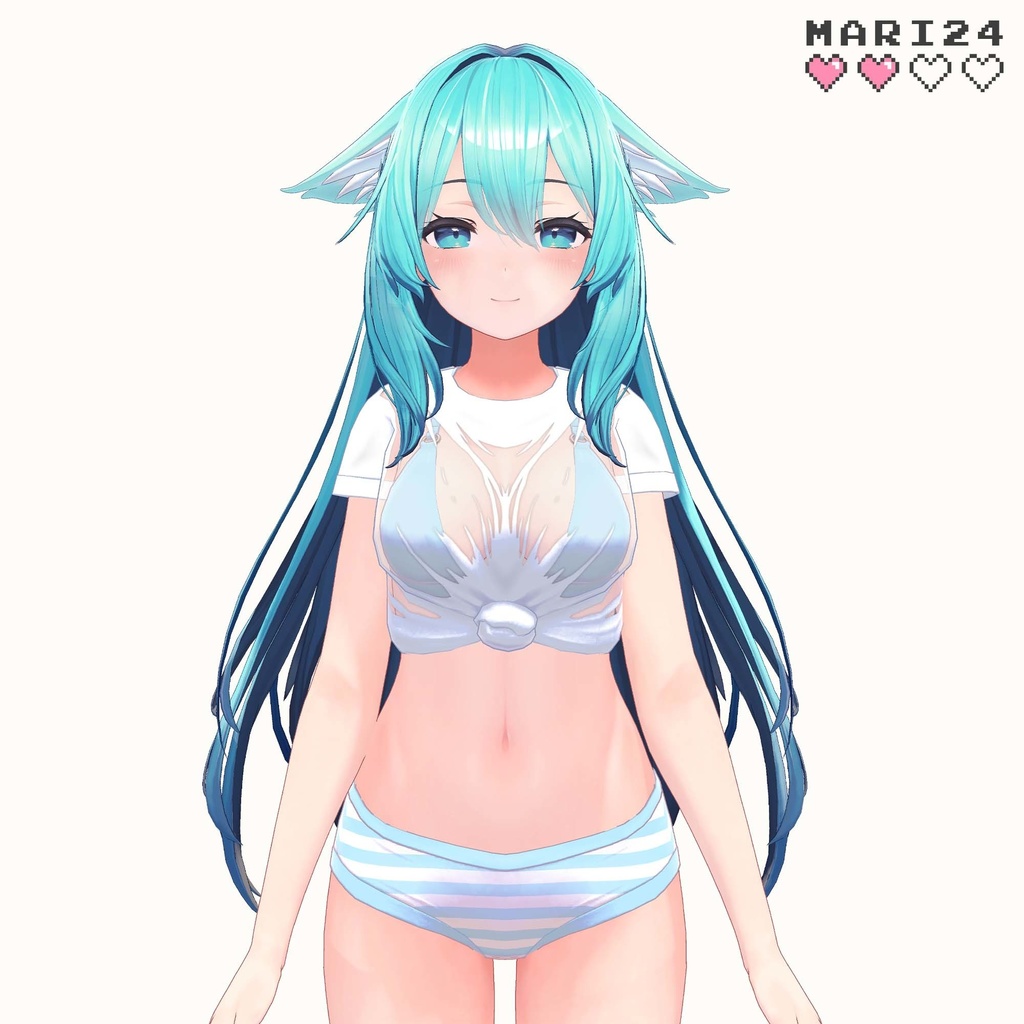 【桔梗用衣装】濡れTシャツ&水着 (Wet T-shirt and bikini for Kikyo)