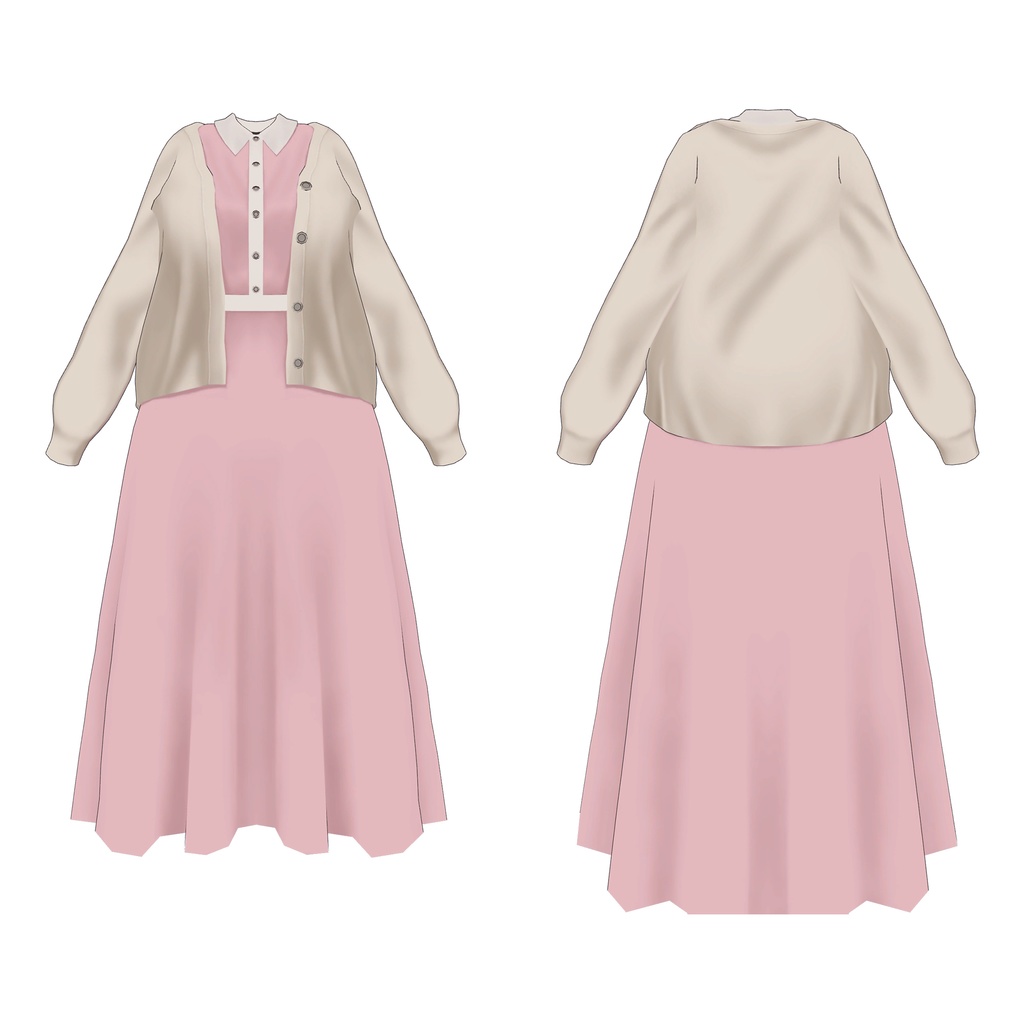 カーディガンとワンピ【桔梗用】