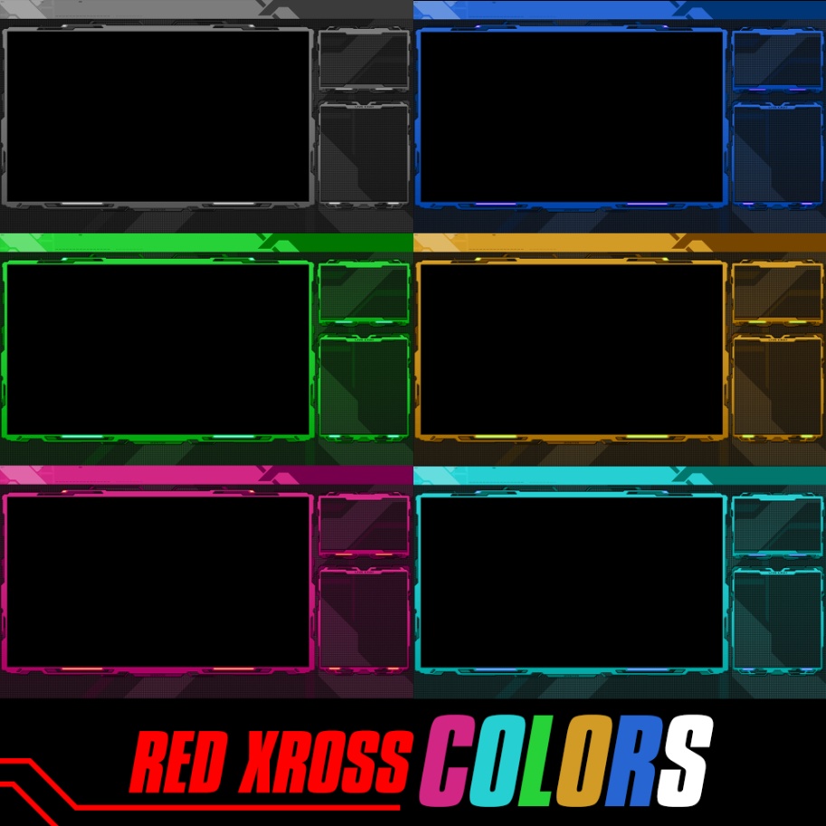 【RED XROSS】 #Vtuber ・配信者向け 配信画面用デザイン/オーバーレイ