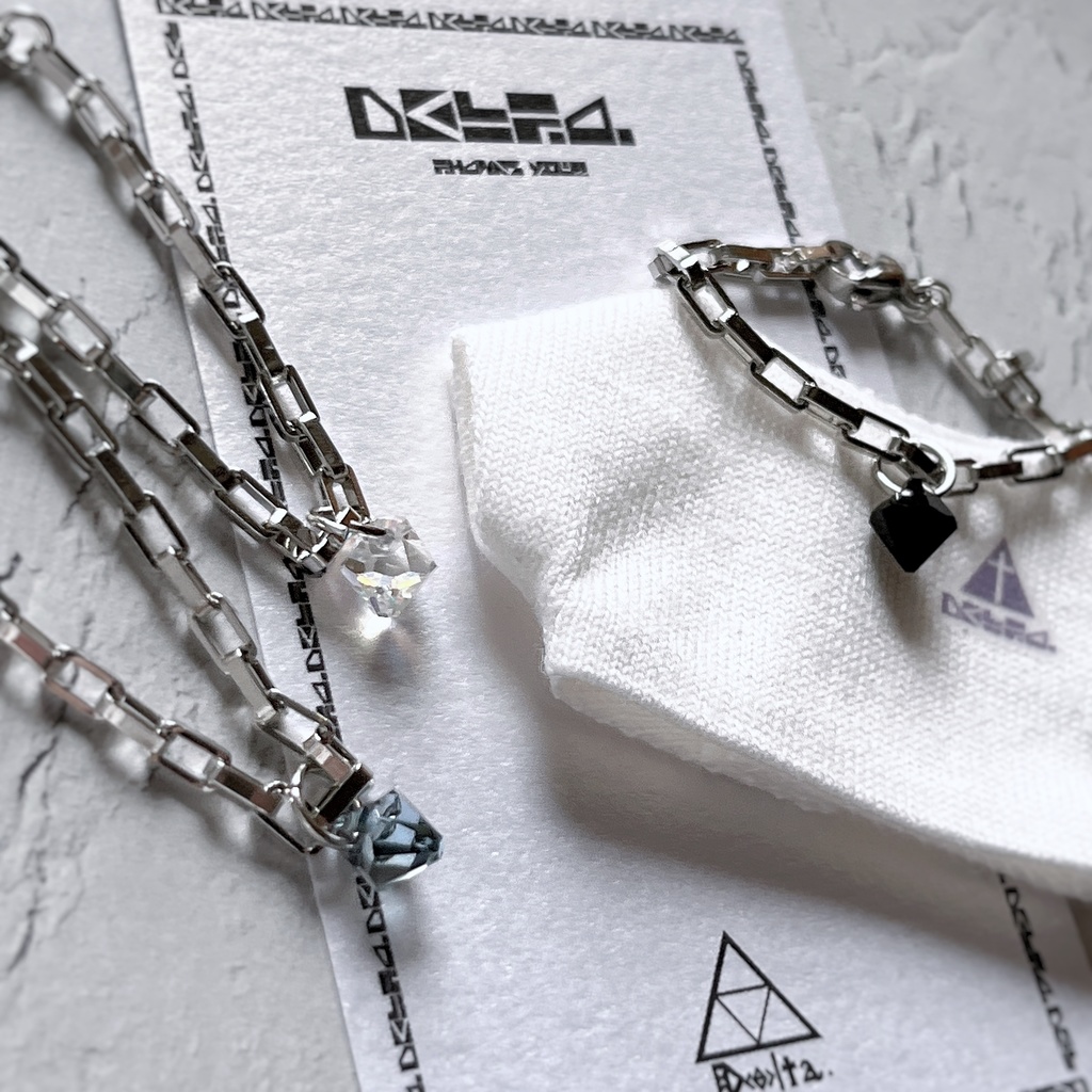 【13cmサイズ&ゴールド追加】スワロ付きカクカクチェーンネックレス【ぬい用】