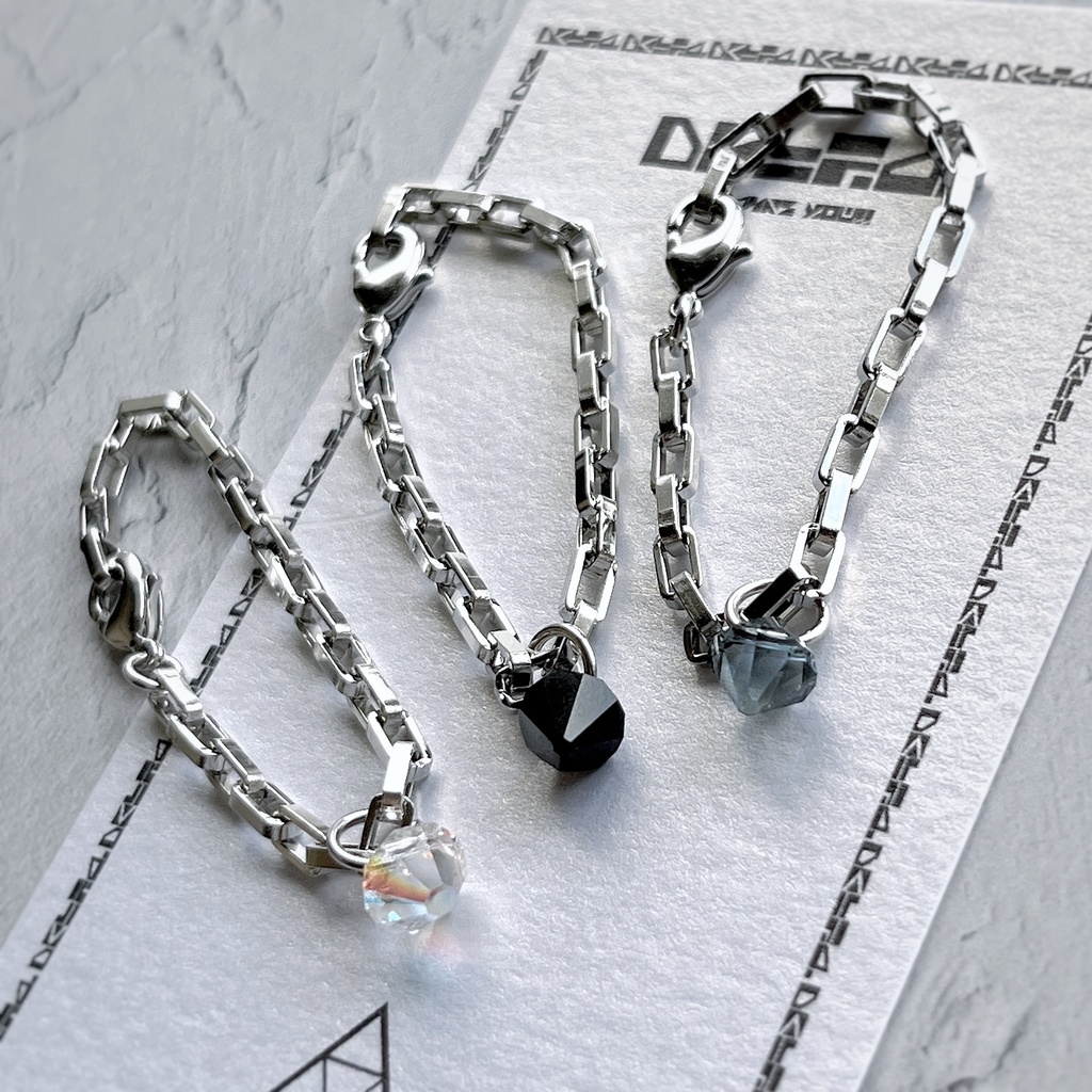 【13cmサイズ&ゴールド追加】スワロ付きカクカクチェーンネックレス【ぬい用】