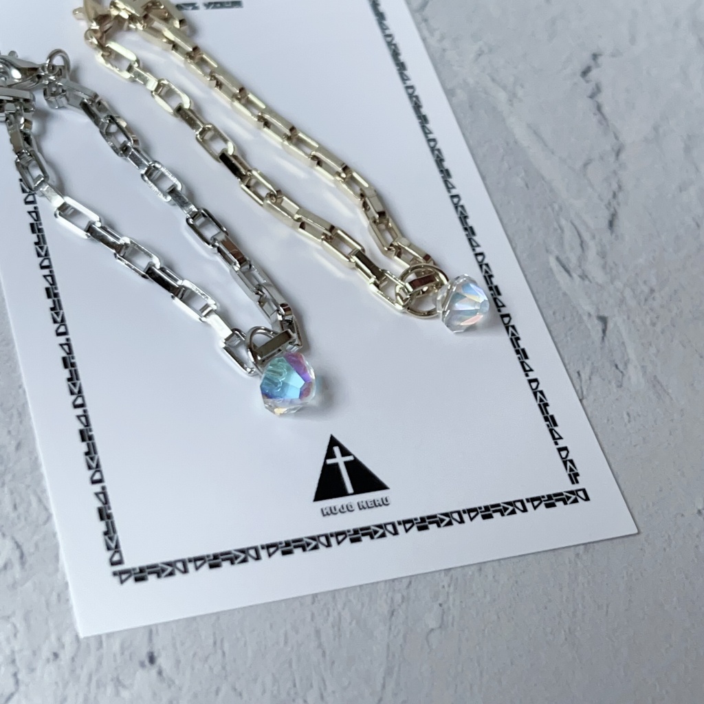 【13cmサイズ&ゴールド追加】スワロ付きカクカクチェーンネックレス【ぬい用】